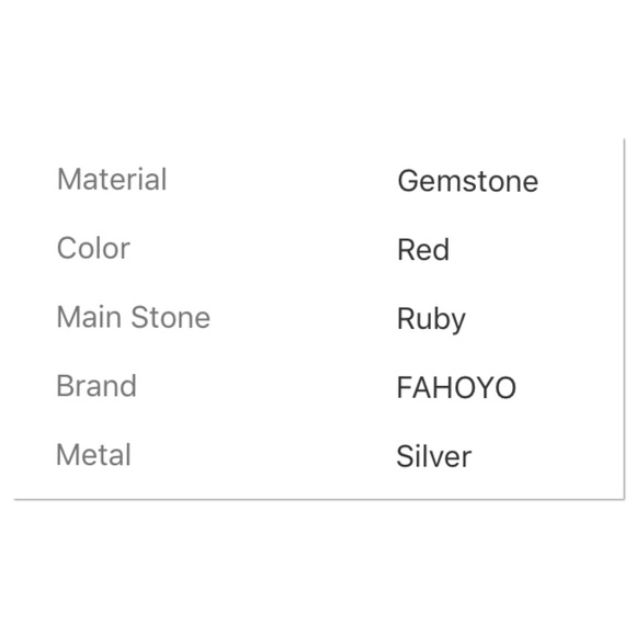 Elegant red gemstone silver jewelry set - Picture 3 of 3